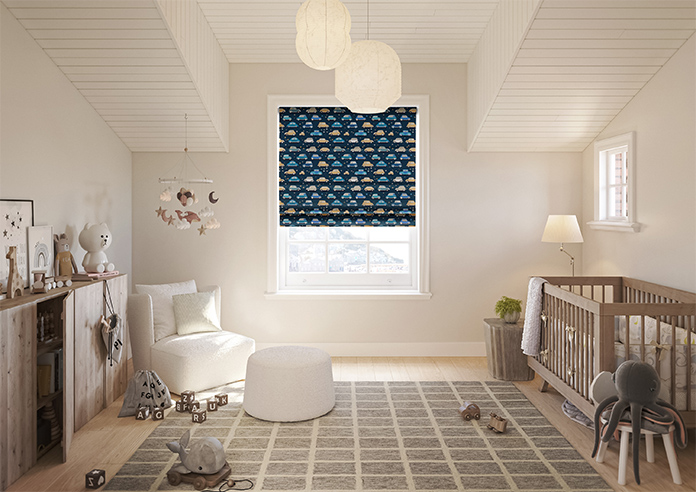 Roadtrip, Navy Blue - Motorised Roman Blind - Image 8